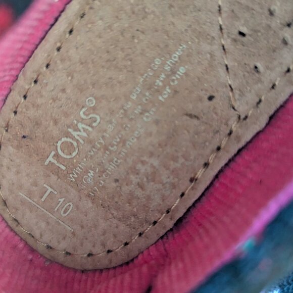 NWT Tom's Tiny Classic Alpargata Girls Slip-on Shoes Sneakers Pink Wool Dot T10 - Picture 6 of 9